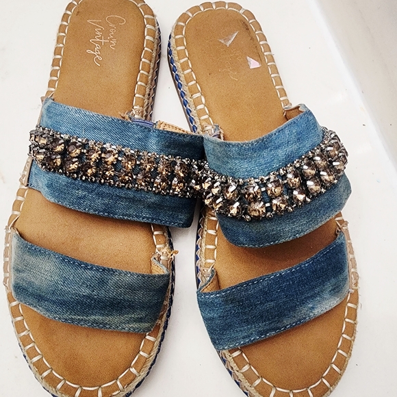 Shoes - Blue Denim Sandals